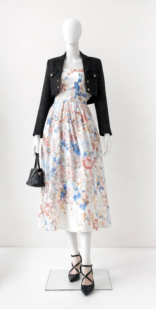 Cvetna Uni haljina sa pojasom